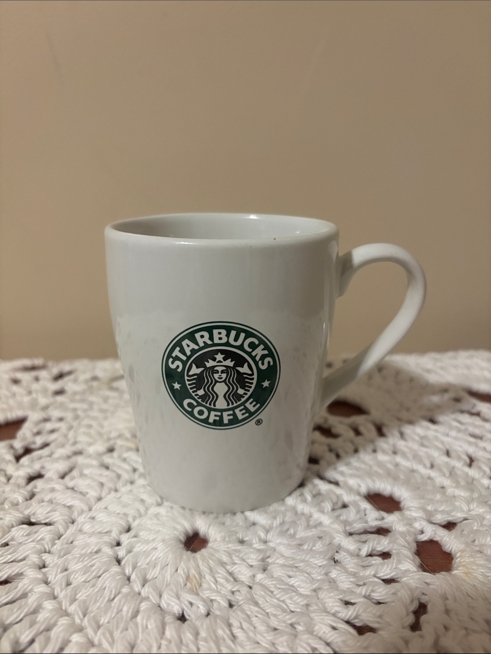 Starbucks White Mug with Green Siren Logo 2007